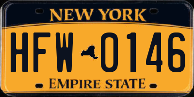 NY license plate HFW0146