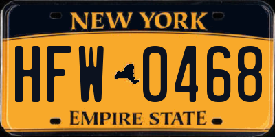NY license plate HFW0468