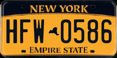NY license plate HFW0586