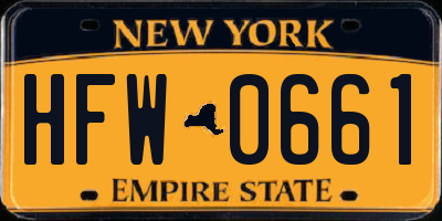NY license plate HFW0661