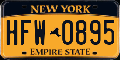 NY license plate HFW0895
