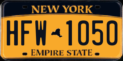 NY license plate HFW1050