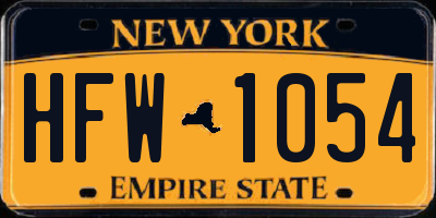 NY license plate HFW1054