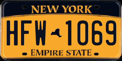 NY license plate HFW1069