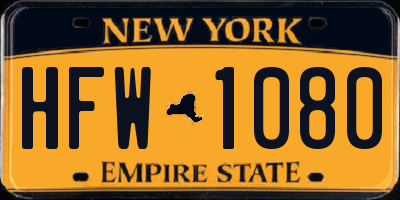 NY license plate HFW1080