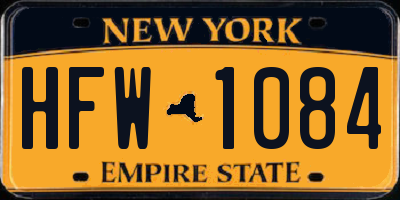 NY license plate HFW1084