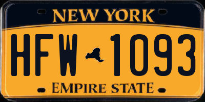 NY license plate HFW1093