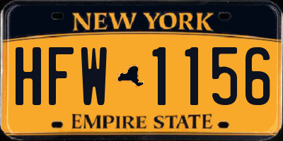 NY license plate HFW1156