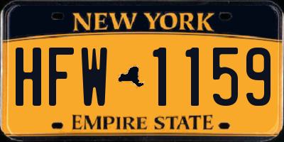 NY license plate HFW1159