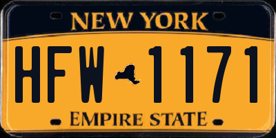 NY license plate HFW1171
