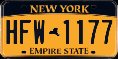 NY license plate HFW1177