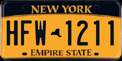 NY license plate HFW1211