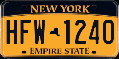 NY license plate HFW1240