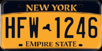 NY license plate HFW1246