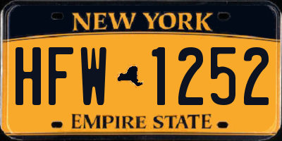 NY license plate HFW1252