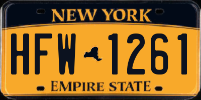 NY license plate HFW1261