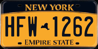 NY license plate HFW1262