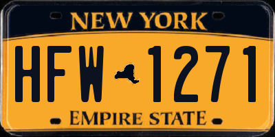 NY license plate HFW1271