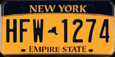 NY license plate HFW1274