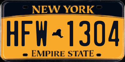 NY license plate HFW1304