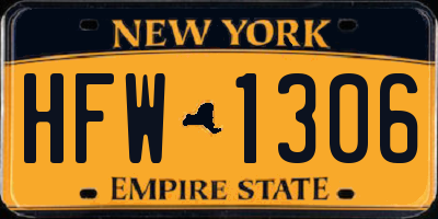 NY license plate HFW1306