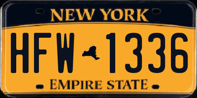 NY license plate HFW1336