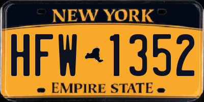NY license plate HFW1352