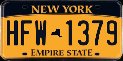 NY license plate HFW1379