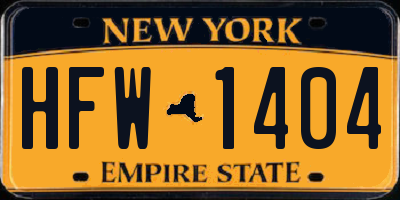 NY license plate HFW1404