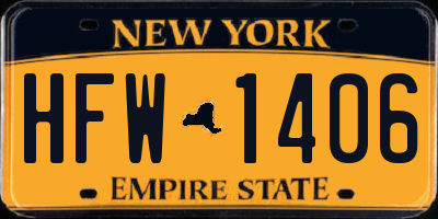 NY license plate HFW1406