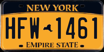 NY license plate HFW1461