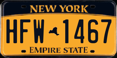 NY license plate HFW1467