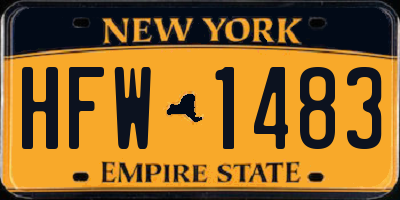 NY license plate HFW1483