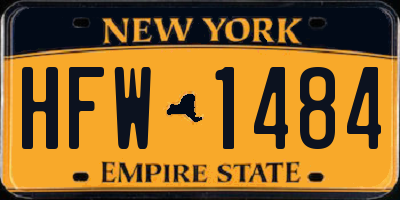 NY license plate HFW1484