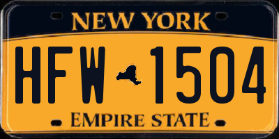 NY license plate HFW1504