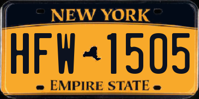 NY license plate HFW1505