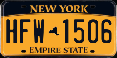 NY license plate HFW1506