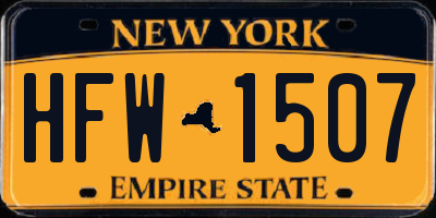NY license plate HFW1507