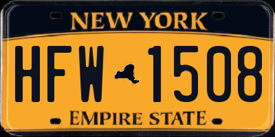 NY license plate HFW1508