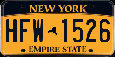 NY license plate HFW1526