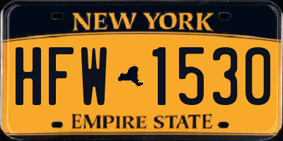 NY license plate HFW1530