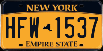 NY license plate HFW1537