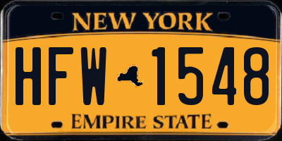 NY license plate HFW1548