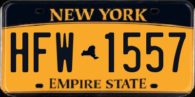 NY license plate HFW1557