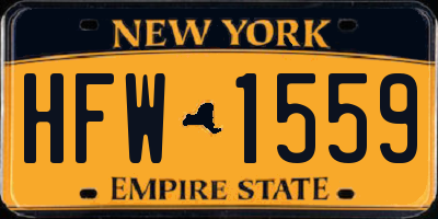 NY license plate HFW1559
