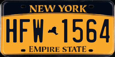 NY license plate HFW1564
