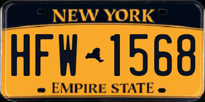 NY license plate HFW1568