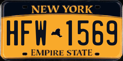NY license plate HFW1569