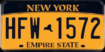 NY license plate HFW1572