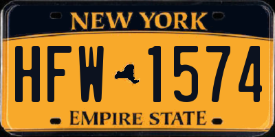 NY license plate HFW1574